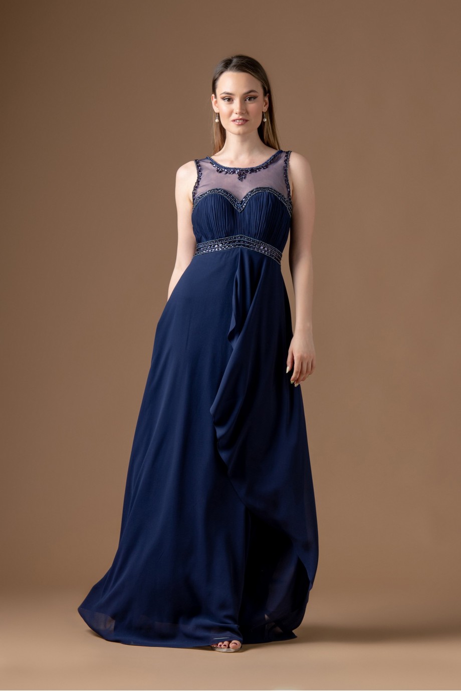 Μακρύ μπλε σκούρο φόρεμα 