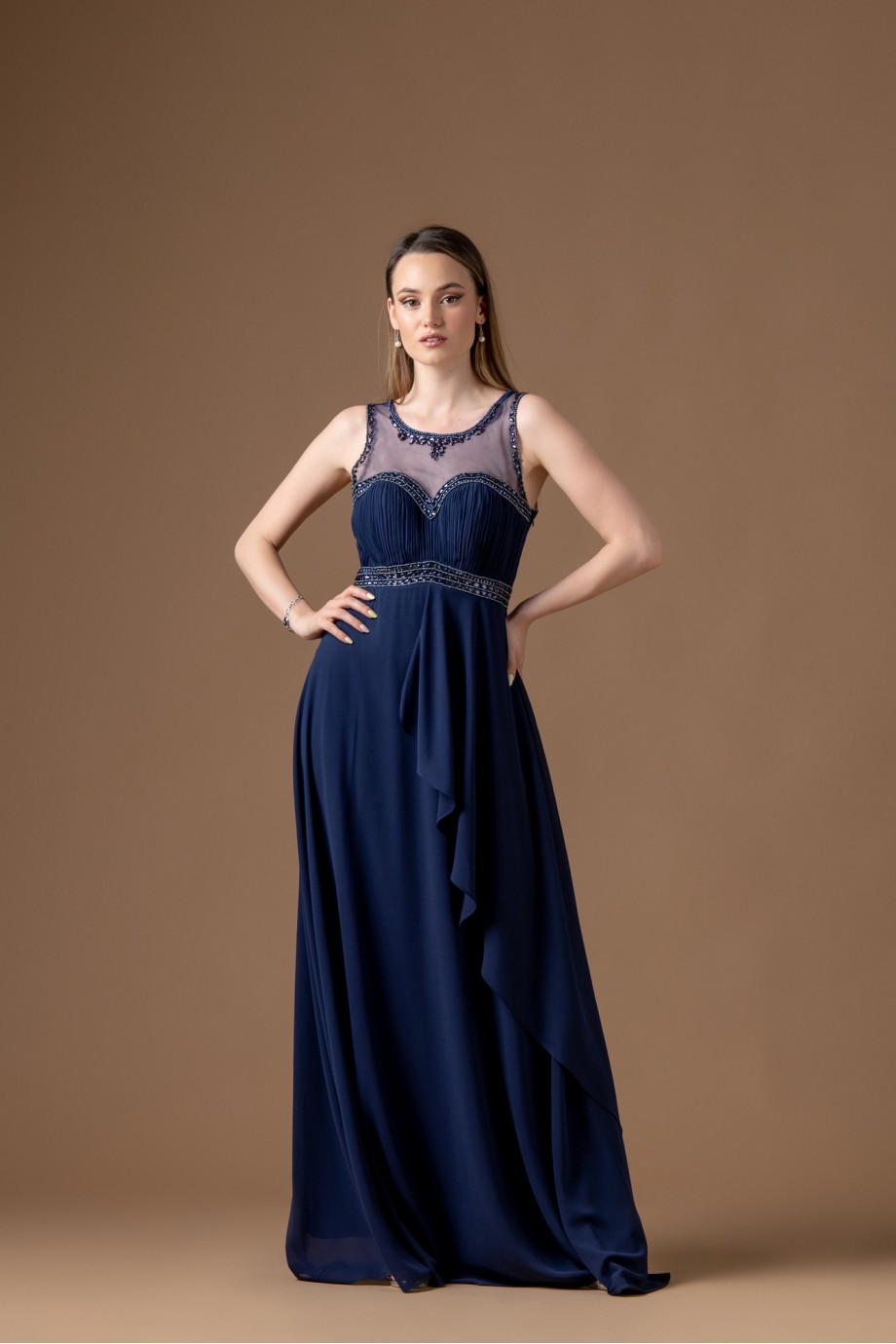 Μακρύ μπλε σκούρο φόρεμα 