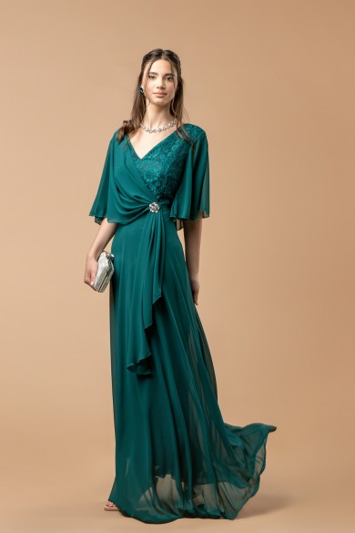 Μακρύ κυπαρίσσι φόρεμα με μπολερό