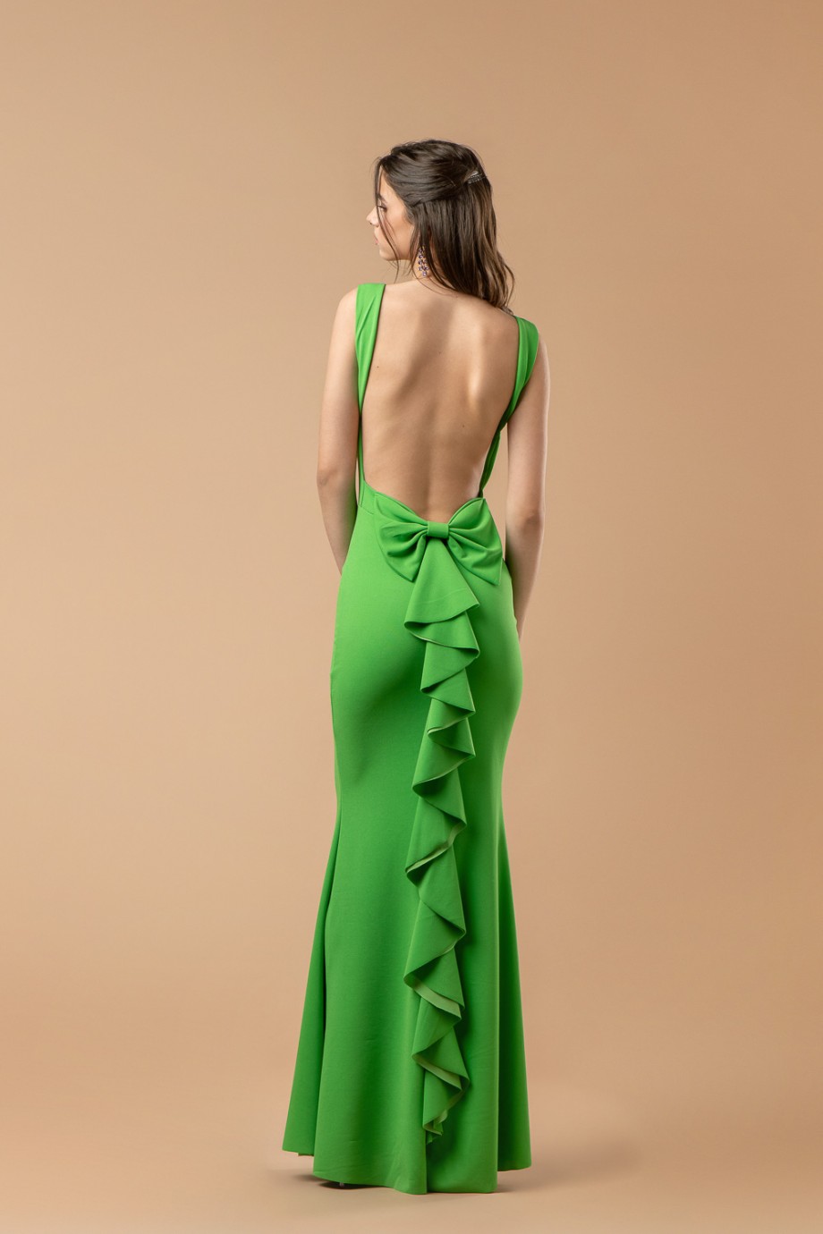 Μακρύ πράσινο γοργονέ φόρεμα