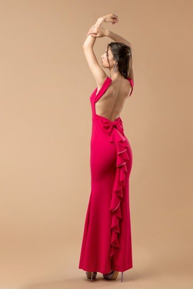 Μακρύ φούξια γοργονέ φόρεμα Μακρύ φούξια γοργονέ φόρεμα