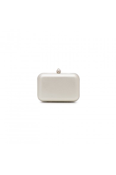 Βραδινό μπεζ - χρυσό τσαντάκι με μεταλλικό κούμπωμα