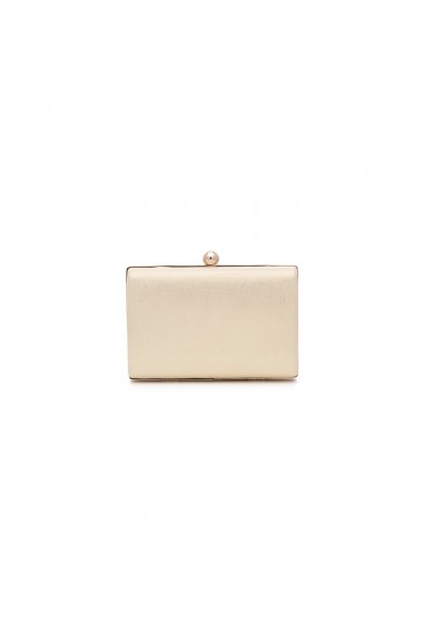 Βραδινό χρυσό τσαντάκι με μεταλλικό κούμπωμα