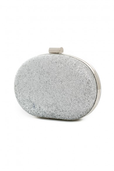 Βραδινό ασημί τσαντάκι με glitter