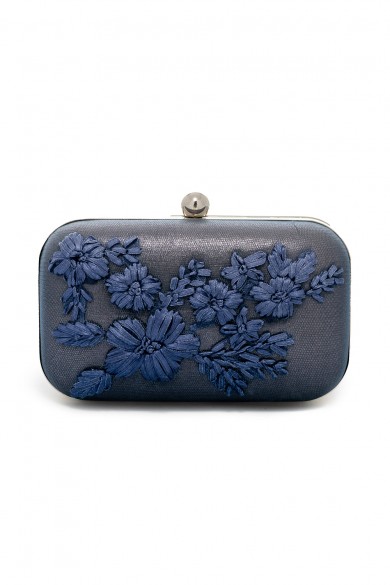 Βραδινό μπλε σκούρο τσαντάκι με μοτίφ