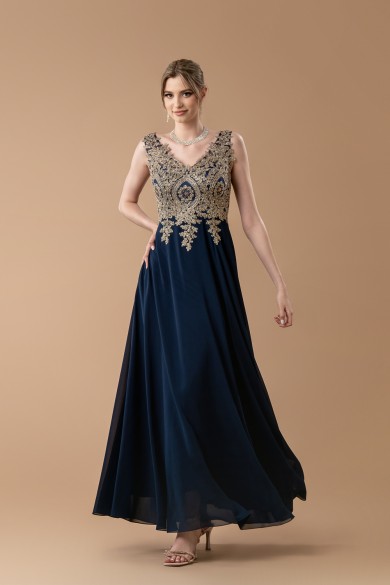 Μακρύ μπλε σκούρο φόρεμα