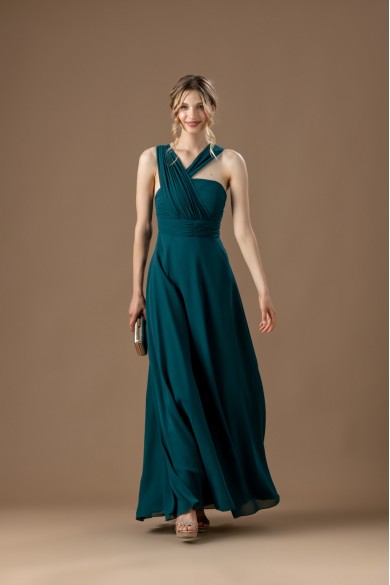 Μακρύ κυπαρισσί φόρεμα με χιαστή τιράντες Μακρύ κυπαρισσί φόρεμα με χιαστή τιράντες