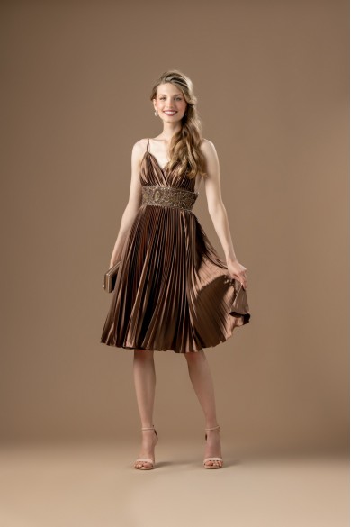 Κοντό καφέ φόρεμα