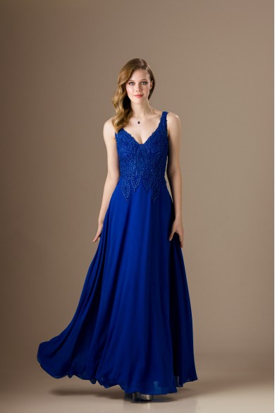 Μακρύ μπλε ηλεκτρικ φόρεμα