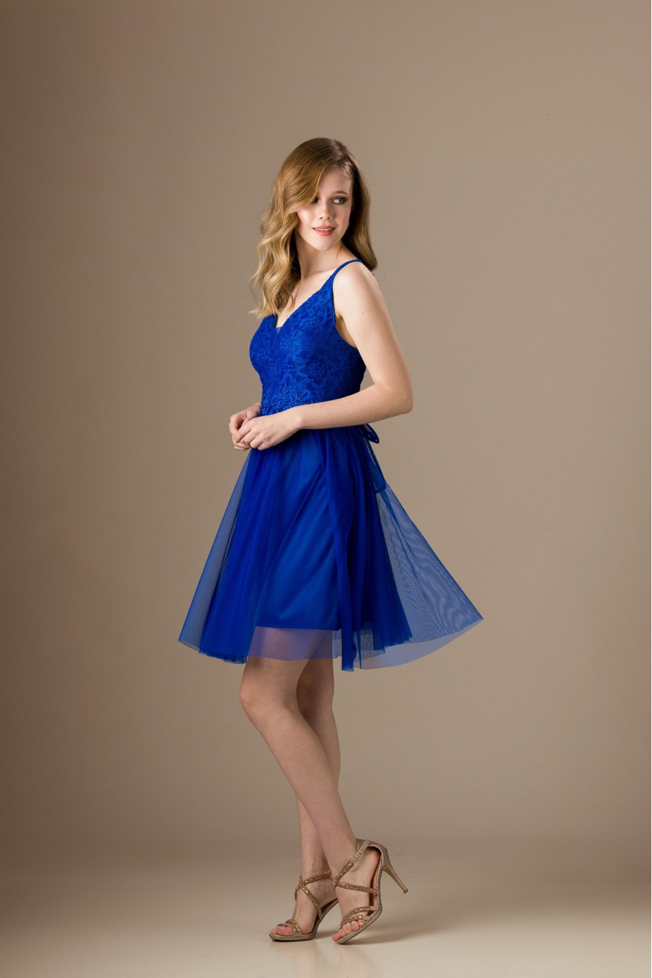 Κοντό μπλε ηλεκρικ νεανικό φόρεμα