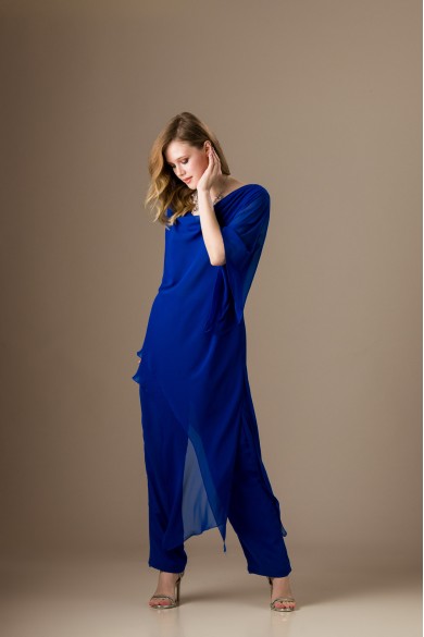 Σετ παντελόνα μπλε ηλεκτρίκ και τουνίκ 