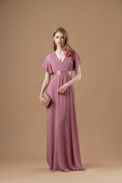 Μακρύ φόρεμα σε απόχρωση σάπιου μήλου και πλισέ μπούστο Μακρύ φόρεμα σε απόχρωση σάπιου μήλου και πλισέ μπούστο